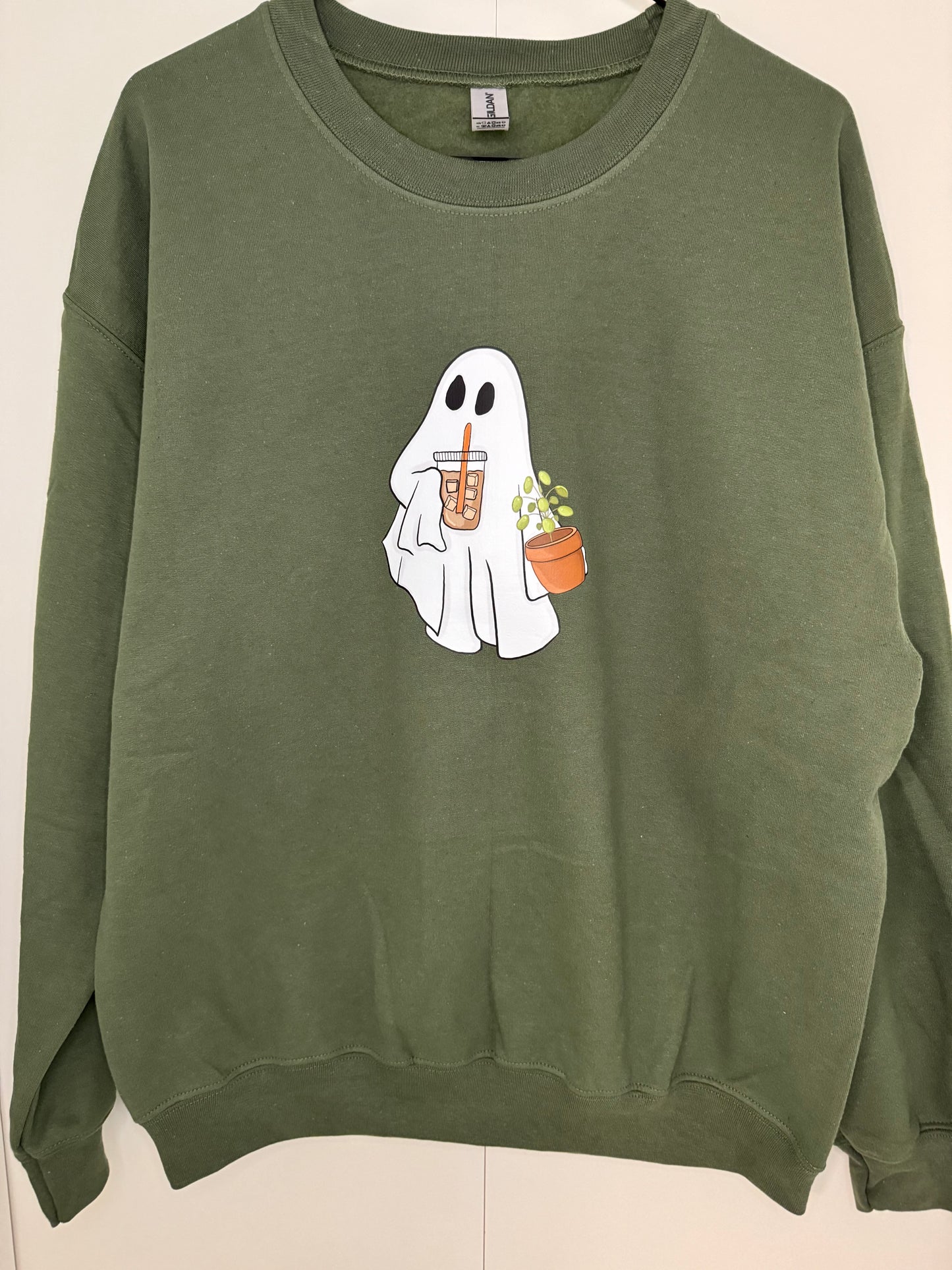 Ghost drinking Ice coffee 🪴