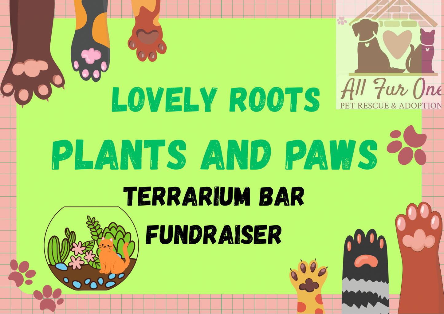Plants and Paws Terrarium Bar Sunday 1/25 2pm-4pm